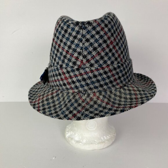 Vintage Biltmore Canada Houndstooth Tweed Fedora Hat Men's Size 7 1/4 Gray - Picture 5 of 12